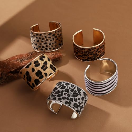 Wild Leopard Cuff Bracelet Gold Open Bangle Bracelets for Women Fashion Jewelry3