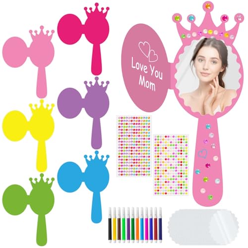24 Set Unbreakable Mirror DIY Craft Kit,Decorate You Own Princess