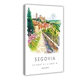 QOGDAF Segovia - Lienzo decorativo para pared, diseño de acuarela, para sala de estar, dormitorio, 20 x 30 cm