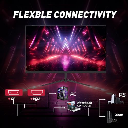 24-inch Curved Gaming Monitor, FHD 180Hz 1ms Computer Monitor, 1800R, AMD FreeSync & G-Sync Compatible, HDMI DP VESA Built-in Speakers by ReHisk - Image 4