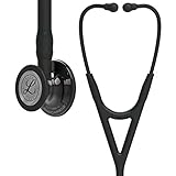 3M Littmann Cardiology IV Fonendoscopio Diagnóstico, Campana De Acabado Estándar, Vástago Y Auricular De Acero Inoxidable, Tubo Color Negro, 69 cm