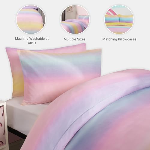 OHS Rainbow Bedding Set Single, Duvet Covers for Girls Boys Single Duvet Set Super Soft Comfy Warm Kids Christmas Bedding with Pillowcase, Multicoloured - Cosy Home Interiors OHS Rainbow Bedding Set Single, Duvet Covers for Girls Boys Single Duvet Set Super Soft Comfy Warm Kids Christmas Bedding with Pillowcase, Multicoloured - Image 5