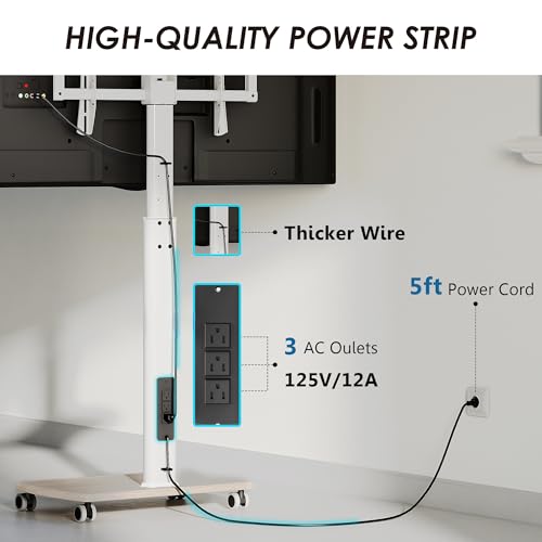 Fitueyes FT-E1659WW-US Rolling Tv Stand With Power Outlets, Swivel Portable Tv Stand For 32-75Inch Lcd Led Oled Flat/Curved Panel Screen Tvs thumb #1