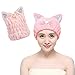 Microfiber Bath Towel Kids hair towel Hat Hair Quick Drying Towel Hat Cute Bath Tool Super Soft Absorbent Hair Dry Hat with Premium Water-absorbent Ability for Ladies or Girls (Pink)