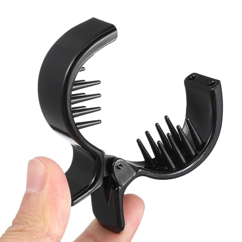 Ipetboom 2 Stück Fischgräten-Haarspange Rund Innen Gezahnt Haarspange Fischschwanz-Klammer Krallenclip-Halter Pferdeschwanzhalter Fischgräten- Starke Spannung Haarklaue (Schwarz)