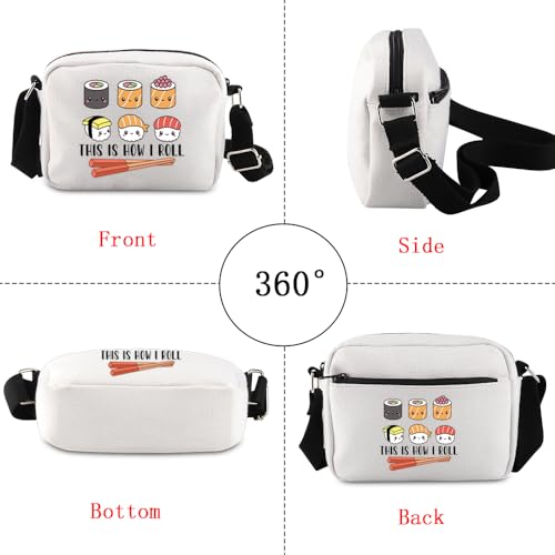 POFULL Sushi Lover Gift Sushi Party Gift Japanese Cuisine Sushi Lover Gift This Is How I Roll Corssbody Bag3