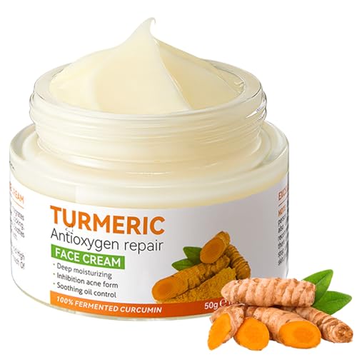 Crème Éclaircissant Curcuma Visage, Crème Anti-Rides Curcuma, Crème Hydratante Visage, Crème...