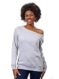 Off the Shoulder Tops for Women - Sexy Slouchy Casual Oversized Sweater Sweatshirt M Gray