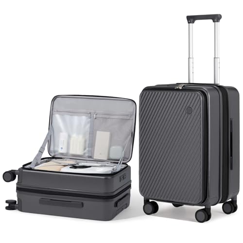 20 Inch Expandable Carry On Luggage PC Hard Shell Suitcase Top Opening Rolling Travel Suitcases with Spinner Wheels & TSA Lock