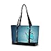 XiangHeFu Casual Gran capacidad Mujer Moda Computer Art Blue Butterfly Water Bolso Tote Bag