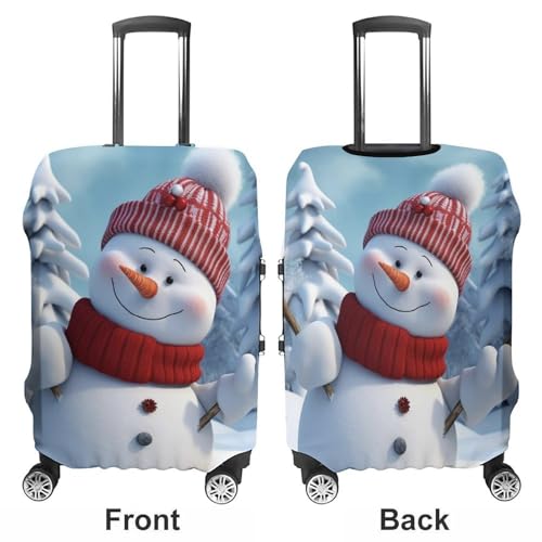 Travel Luggage Covers Naughty Snowman Print Elastic Suitcase Protectors Anti-Scratch Washable Luggage Cover Fit 19-21in Suitcase (S)3