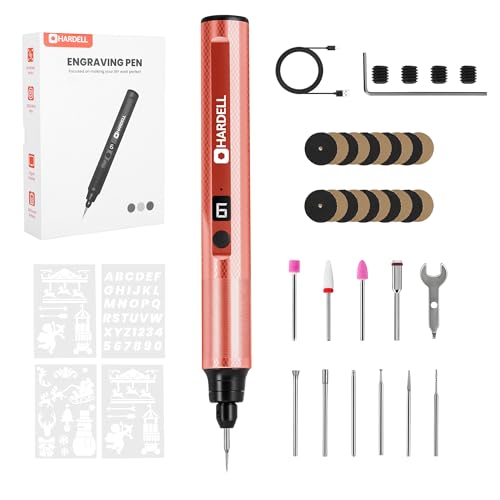 HARDELL Mini Kabelloses Rotierwerkzeug-Set mit 35 Zubehörteilen, Akku-Multiwerkzeug mit, 38000 U/min, 6-Gang Digitaldisplay, zum Polieren, Schleifen, Gravieren, Bohren, für 3D-Drucker