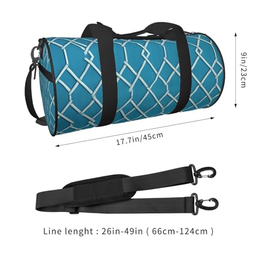 Blue Lattice printed Travel Bag Casual luggage bag4