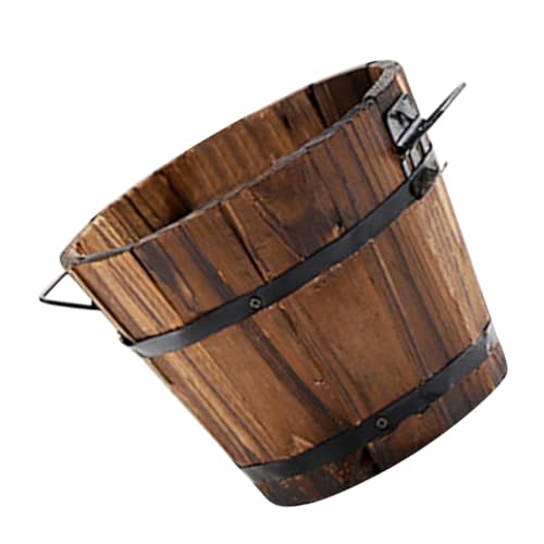 Ciieeo Contenitore Legno Botte Vaso per Piantare Patate Vaso da Giardino Vintage Secchio Legno Antico per Ortaggi e Piante Stile Casuale