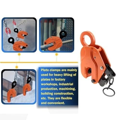 Hebeklemme Hochleistungs-Vertikalplattenklemme, 1-20 Tonnen maximale Traglast for Heben von Stahlplatten, ideal for den Transport von Stahlplatten(10T)
