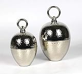 Dieses Set besteht aus einer kleineren und einer größeren wundervoll verarbeiteten Dekodose. Sie bestehen aus Nickel und haben eine gehämmerte Oberfläche.