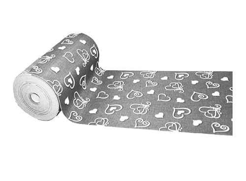 Russo Tessuti Passatoia Tappeto Guida Zerbino Cucina Bagno CORRIDOIO METRAGGIO Cuori Love PARIS-Grigio-50x180