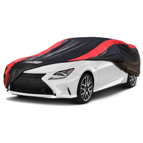 Image of Car Cover Custom Fit for Lexus LC LC500 500h 2018-2026 | Red Strip Design, Cotton Liner for Paint Protection, Sun Rain Snow UV Proof, Door Zipper, Windproof Buckle, Storage Bag