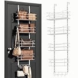 zacurter Over the Door Purse Organizer for Closet, Adjustable Metal Purse Bag Hanger Storage Rack for Door or Wall, Purses Bag Holder with Hook For Handbag,Tote