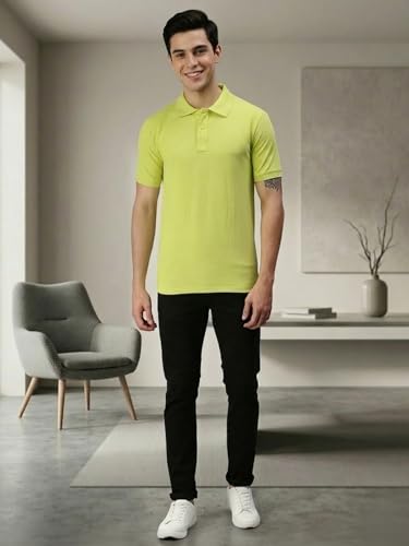 Image of Lux Cozi Men's Cotton Solid Polo Tshirt | Collar Tshirts | Half Sleeves | Stylish & Premium All Day Wear | Pack of 1