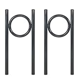 TRUTZHOLM 2x Fahrradanlehnbügel 115x52 cm Stahl pulverbeschichtet Rohrdurchmesser Ø 60 mm Fahrradständer zum Einbetonieren inkl. Bodenqueranker Parker Fahrradanlehner für 2 Fahrräder in Anthrazit