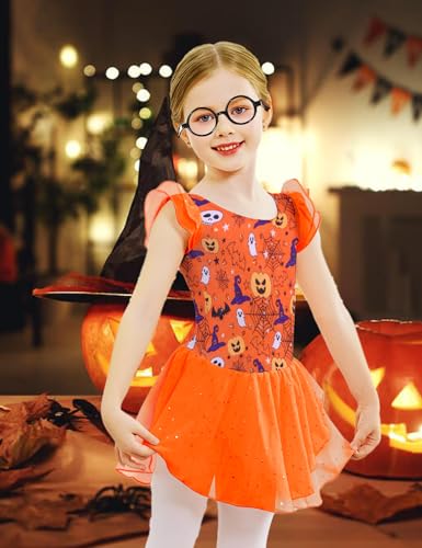 Image of Arshiner Girls Ruffle Sleeve Ballet Dance Dress Tutu Skirted Leotard