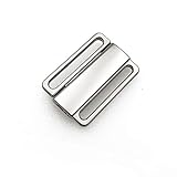 10 Sets 3/4' (20mm) Silver Nickel Free Front Closing Bikini Clasp Clickers Closure 3/4' Wide Bra Making Lingerie Sewing Bramaking(Silver)