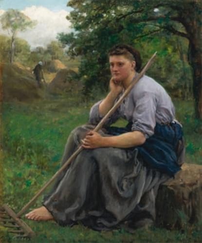 XcBAIHOUD Pinturas Famosas Figura Pintura Famosos Cuadros Faneuse Assise À L'orée D'un Bois di Jules-adolphe Breton para Regalo 60x90cm