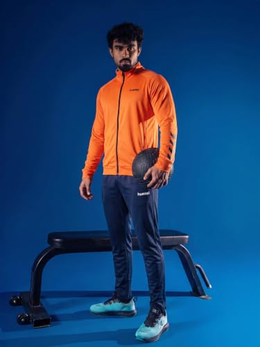 Image of hummel Promo Men's All weather Regular Fit Track Suit with Zipper and Pockets Comfortable Breathable Stretchable Soft Fabric For Everyday Use Ideal for Gym Training or Running Loungwear