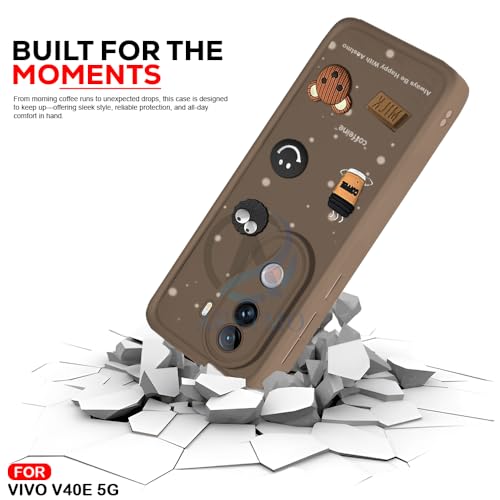 Image of AESTMO Back Case Cover for Vivo V40E 5G / iQOO Z9S 5G | Cute Fun Cartoon 3D Ball | Coffee Silicone Case | Full Body Protection | Camera Protection Back Cover for Vivo V40E 5G / iQOO Z9S 5G (Brown)