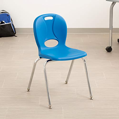 Image of Learniture Structure Series Stacking School Chairs with Contoured Seats, Heavy-Duty Plastic Stacking Classroom Chairs, 18 inchH, Set of 4