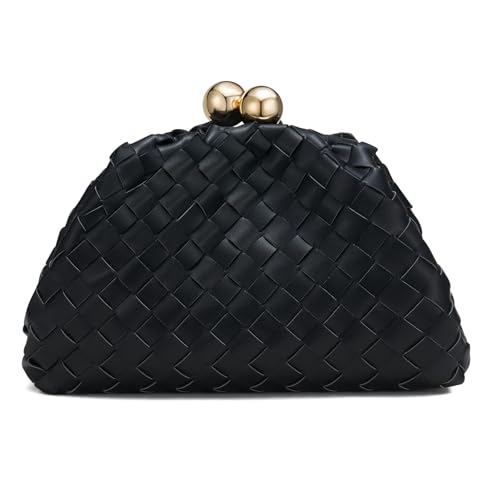 Image of CHUNLI Dressy Woven Clutch Purses for Women Evening Wedding Formal Occasion,Dumpling Crossbody Shoulder Handbags for Women