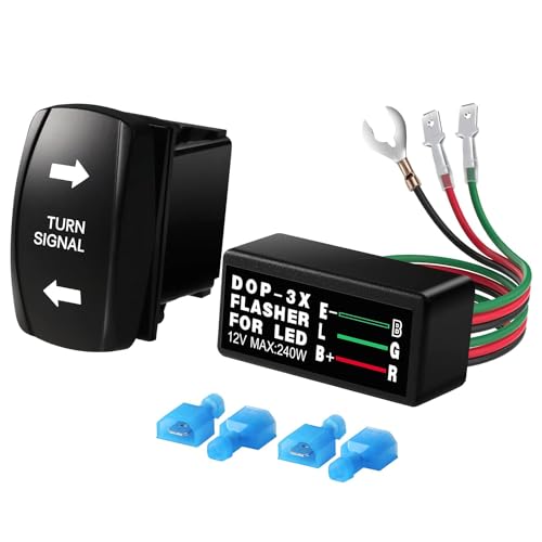 Gebildet Interrupteur à Bascule Clignotants avec LED bleu Clignotante Kit Marche/Arrêt/Marche UTV...