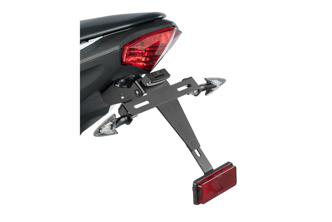 Puig 7788N Soporte Portamatrículas soporte portamatrícula de acero y poliamida con inclinación regulable, sistema de fijación seguro y diseño deportivo, Negro