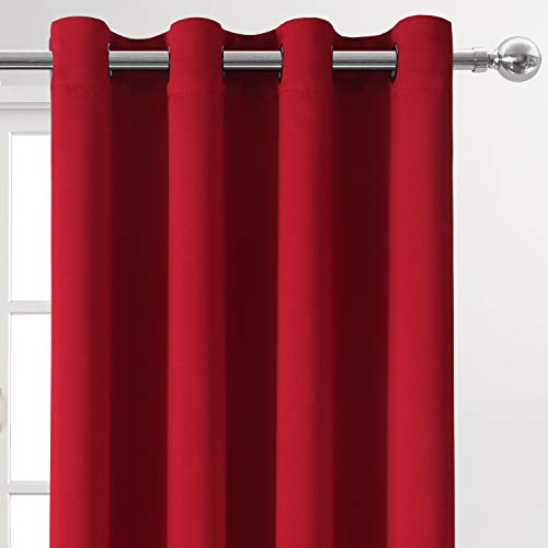 Image of DWCN Red Curtains for Bedroom Living Room 52 x 84 Inch 2 Christmas Panels