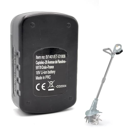 FISHTEC Batterie Lithium-ION 18V de Rechange pour Motobineuse sans Fil - Accumulateur 1,3 Ah Compatible Uniquement avec la motobineuse FISHTEC - Temps de Charge Rapide de 4 Heures