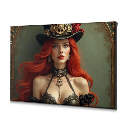 Toile decorative steampunk rousse pour transformer votre salle de bain