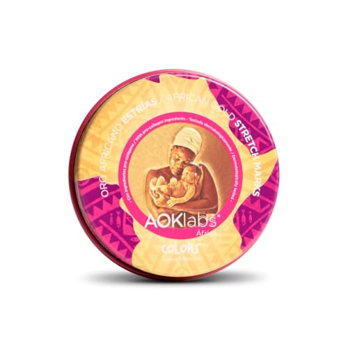 AOKlabs - Oro Africano Estrías, Manteca de Karite sin refinar - Actúa tanto de manera preventiva como correctiva, sobre estrías rojas y blancas de cualquier origen I 50ml.