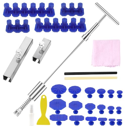 Jeinbuil Dellen Reparatur Ausbeulwerkzeug T Bar Puller Auto Reparatur Dellen Reparaturset Auto Paintless Dent Removal Kit für Fahrzeug Dellen Entfernen
