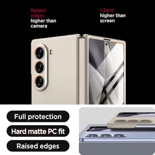Image of TechTrendz Ultra-Thin for Galaxy Z Fold 7 Case, Full Body Case with Built-in Screen Protector, Shockproof Hard PC Protective Slim Matte Cover for Samsung Galaxy Z Fold 7 Back Cover - Blue