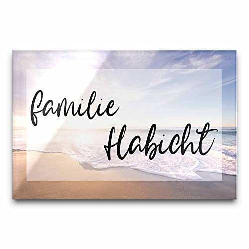 Chrisck Design Strandmotiv Türschild Familie Habicht