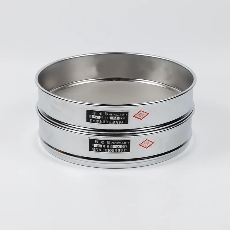 Tamis d'essai standard de laboratoire 304 SUS, cadre chromé, maille filtrante, tamis d'inspection d'échantillonnage conforme à la pharmacopée, diamètre 20 cm, 80-500 mesh(Lid and Bottom)