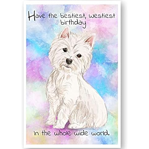 West Highland White Terrier Dog Greetings Card, Funny Dog Greetings Card, West Highland Terrier Dog Card, Westie Dog, Dog Cards, Dog, Dog Birthday Cards Cover