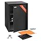 Brihard Business XL Tresor Safe mit Schlüssel-Schloss, 50x35x36cm (HxWxD), Titan Grau