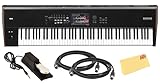 Korg Nautilus 88-Key Performance Synth w/Aftertouch Bundle with Sustain Pedal, MIDI Cables, and Austin Bazaar Polishing Cloth