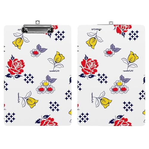 Porte-document fleurs rouges idéal pour les réunions et le bureau - 7