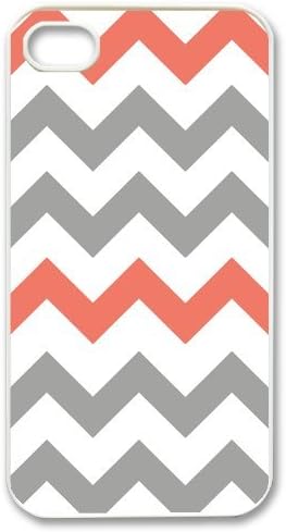 Custom White Chevron Grey Young Brown Iphone 4/4S Rubber+Plastic Cover Case