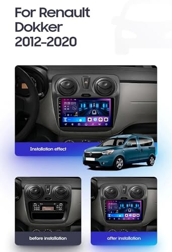 Radio Coche 2 DIN con Carplay para Renault Lodgy 2021 pantalla HD y Bluetooth 2G+32G 2