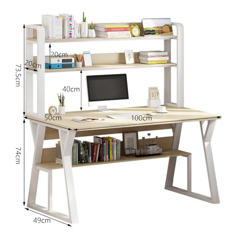 Bureau d'ordinateur moderne avec étagères et espace de stockage pour maison - 2