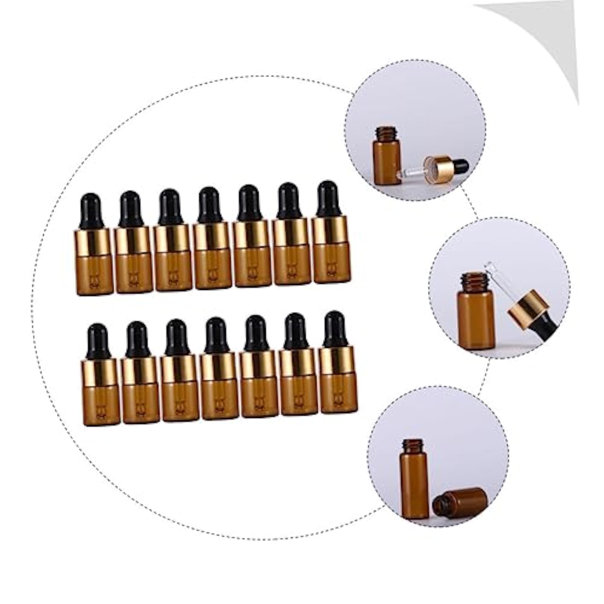 40pcs Small Glass Bottles for Travel Perfumes and Oils